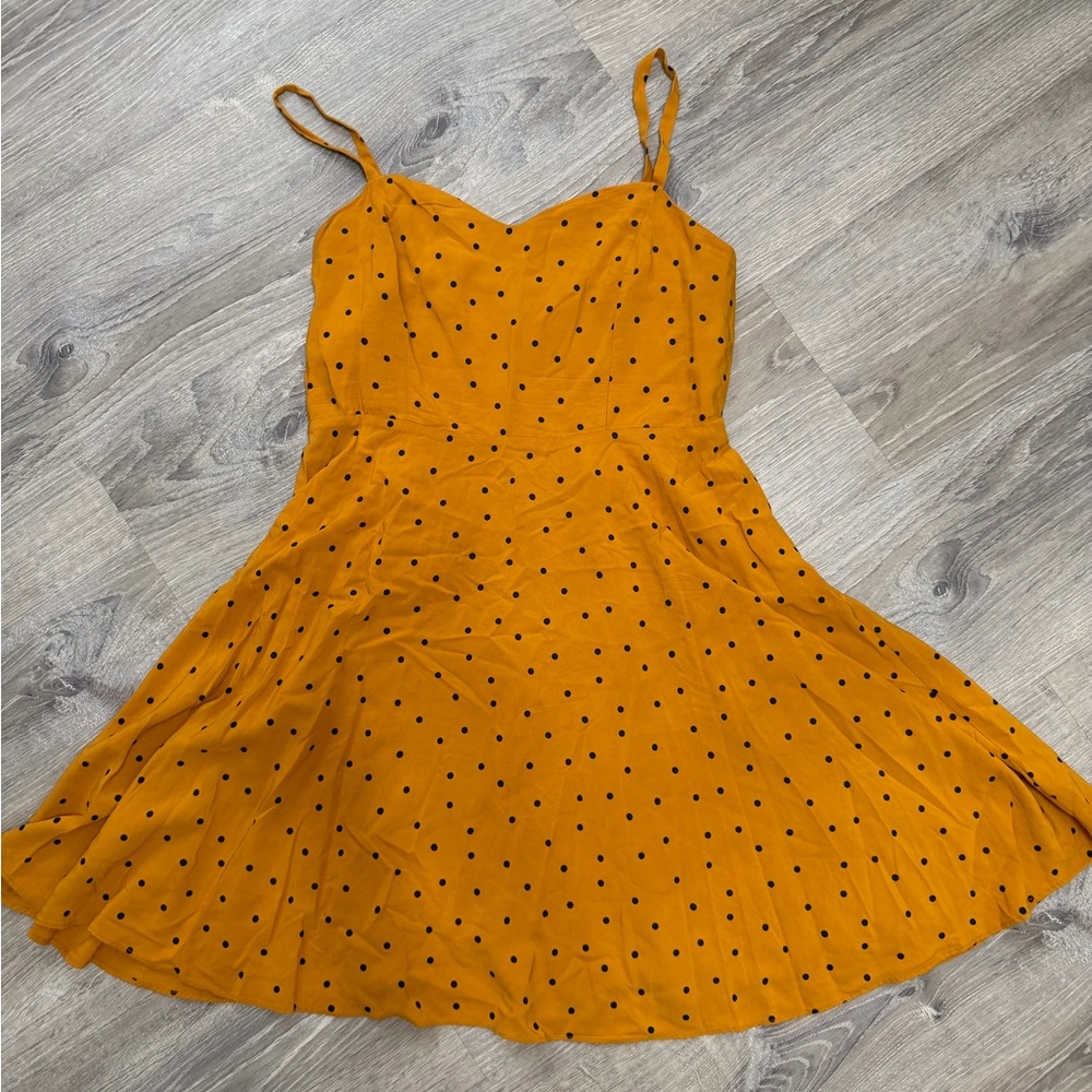Old Navy Mustard Yellow Polka Dot Mini Dress